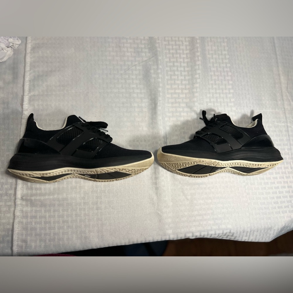 Tory Burch T Sock Runner Sneakers Black Knit Size 9 - Picture 11 of 13